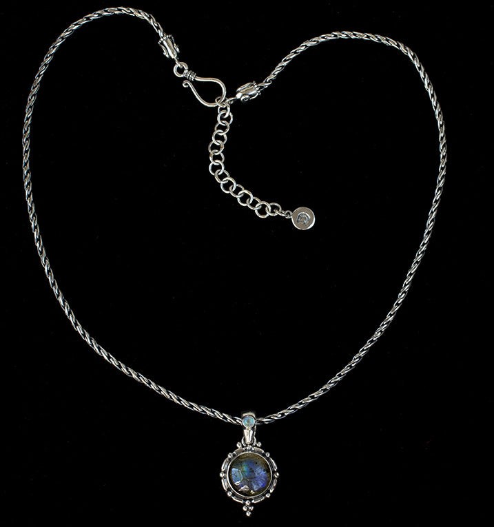 Sterling Silver Labradorite & Moonstone Balinese Necklace