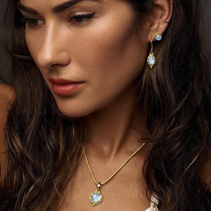 Gold Rainbow Moonstone Jewelry