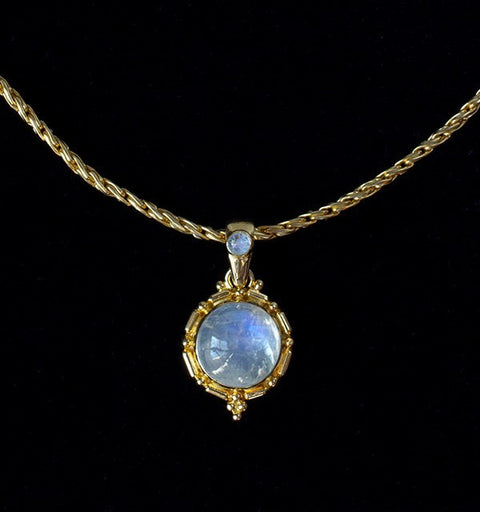 Sterling Silver & Gold Rainbow Moonstone Gemstone Jewelry ...