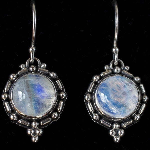 Sterling Silver Rainbow Moonstone Earrings