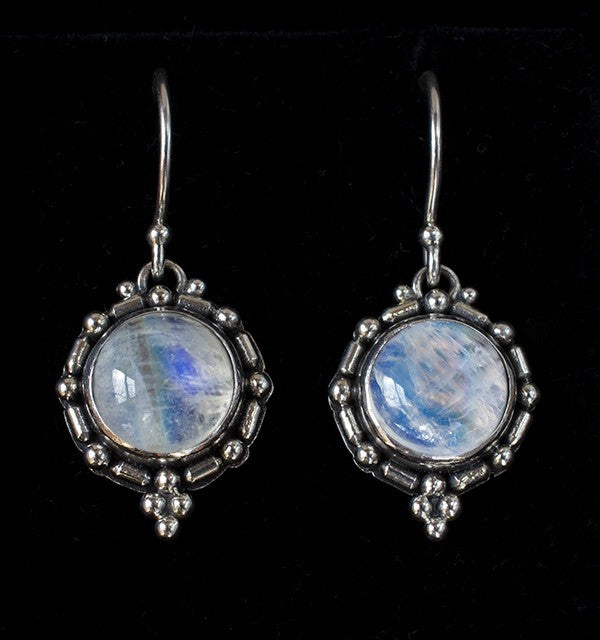 Sterling Silver Rainbow Moonstone Earrings