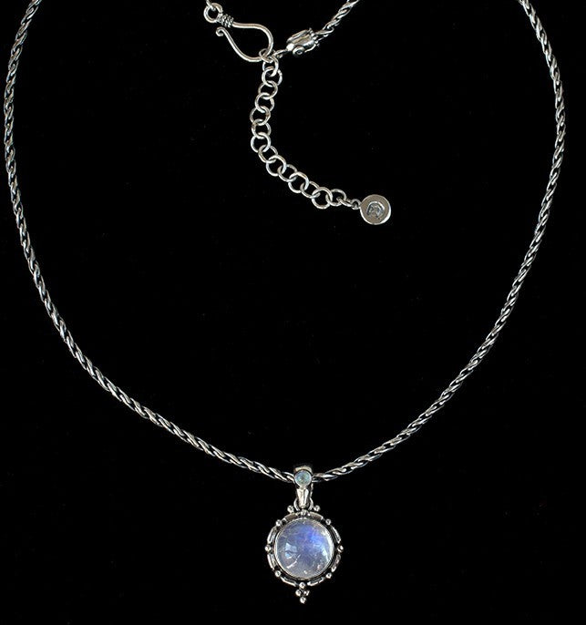 Sterling Silver Rainbow Moonstone Necklace