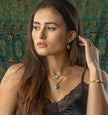 Gold Rainbow Moonstone & Turquoise Jewelry
