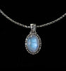 Sterling Silver Rainbow Moonstone Necklace