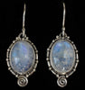 Sterling Silver Rainbow Moonstone Balinese Earrings