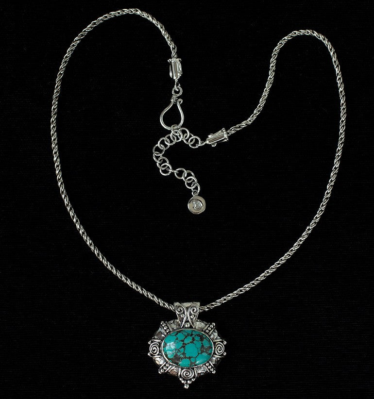 Sterling Silver Turquoise Balinese Necklace