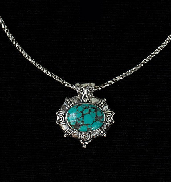 Sterling Silver Turquoise Balinese Necklace