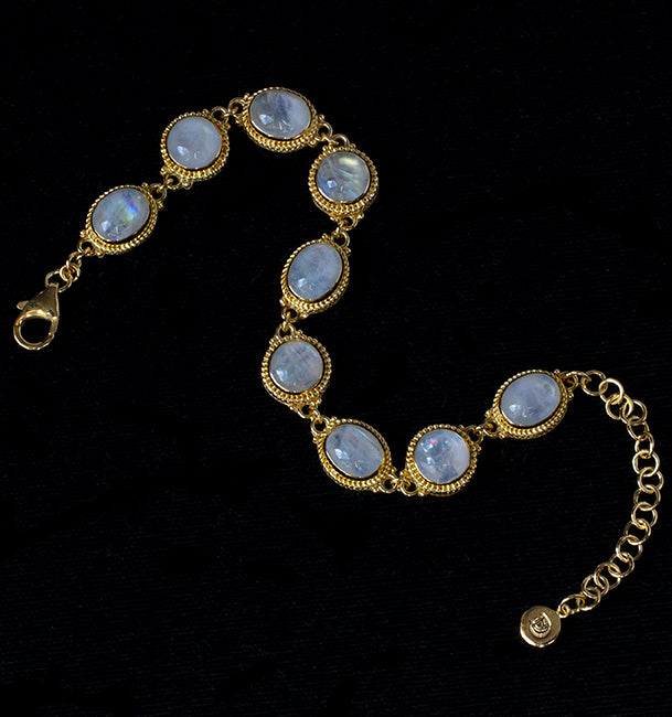 Gold Rainbow Moonstone Bracelet