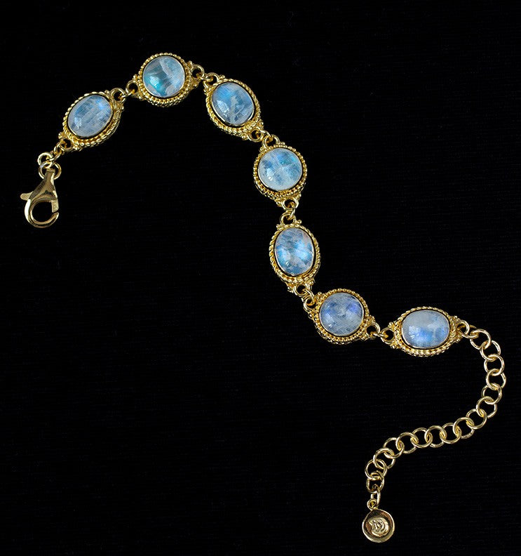 Gold Rainbow Moonstone Bracelet