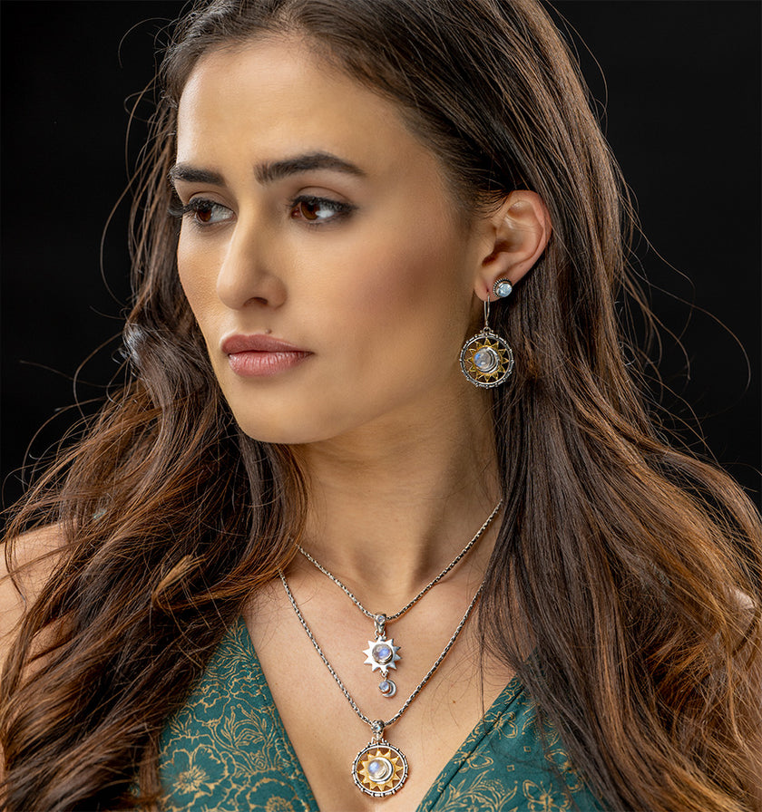 Sterling Silver Rainbow Moonstone Jewelry