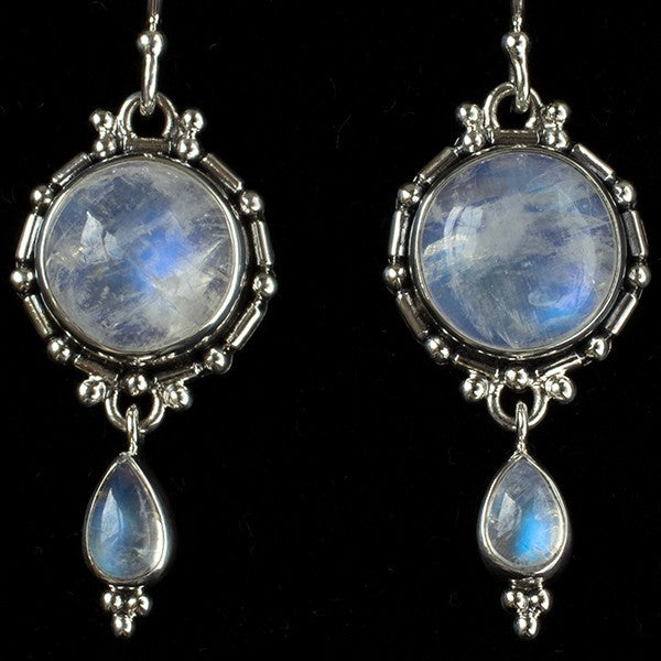 Sterling Silver Rainbow Moonstone Earrings