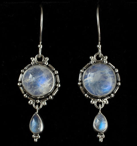 Sterling Silver Rainbow Moonstone Earrings