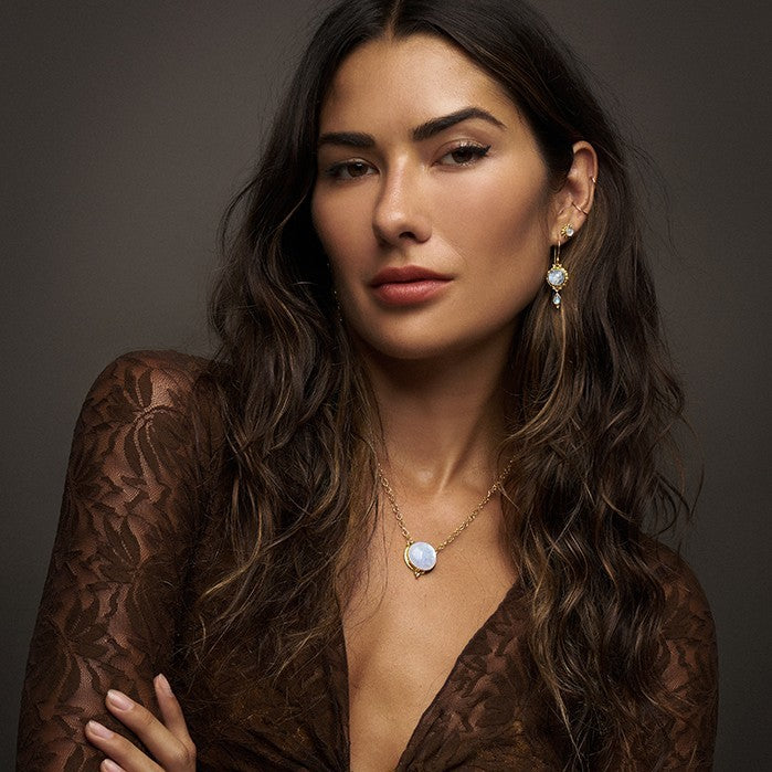 Gold Rainbow Moonstone Jewelry