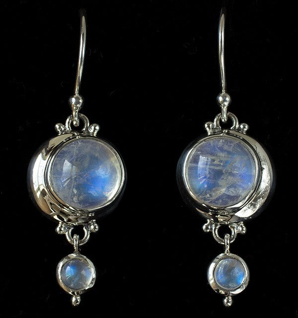 Sterling Silver And Gold Rainbow Moonstone Gemstone Jewelry Bluemoonstone Creations 5311