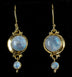 Gold Rainbow Moonstone Earrings
