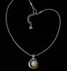 Sterling Silver & Gold Rainbow Moonstone Celestial Necklace