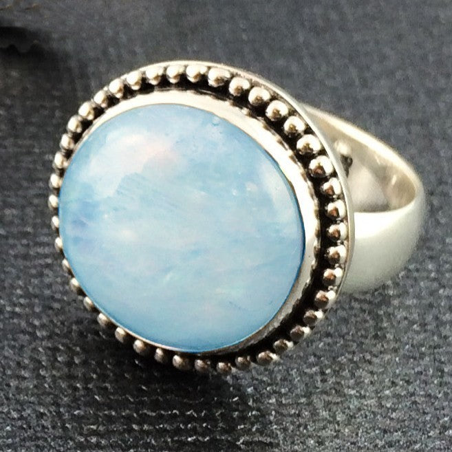 Sterling Silver Rainbow Moonstone Ring
