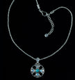 Sterling Silver Rainbow Moonstone & Turquoise Moon Phase Necklace