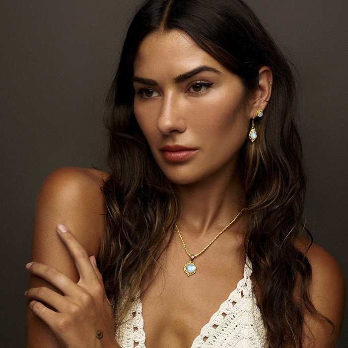 Gold Rainbow Moonstone Jewelry