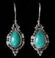 Sterling Silver Turquoise Teardrop Earrings