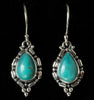 Sterling Silver Turquoise Teardrop Earrings