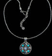 Sterling Silver Moonstone, Labradorite & Turquoise Moon Orbit Necklace