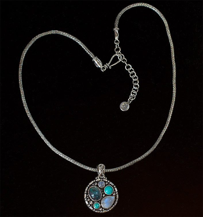 Sterling Silver Multi-Gemstone Necklace