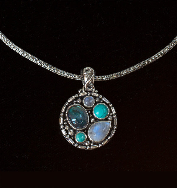 Sterling Silver Multi-Gemstone Necklace