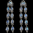 Sterling Silver Rainbow Moonstone Dangle Earrings
