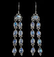 Sterling Silver Rainbow Moonstone Dangle Earrings