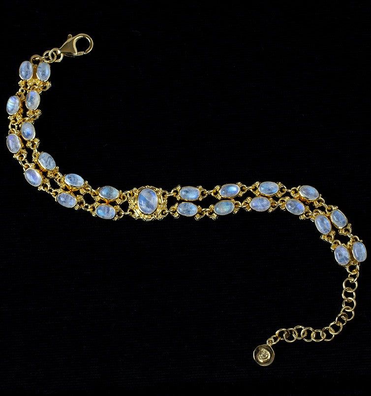 Gold Rainbow Moonstone Bracelet