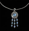 Sterling Silver Rainbow Moonstone Sun Necklace