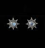 Sterling Silver Rainbow Moonstone Sun Studs