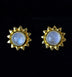 Gold Rainbow Moonstone Stud Earrings