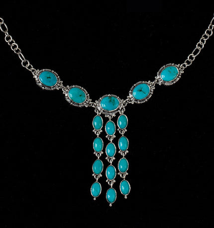 Sterling Silver Turquoise Dangle Necklace